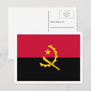Postal Bandera angoleña, bandera de Angola