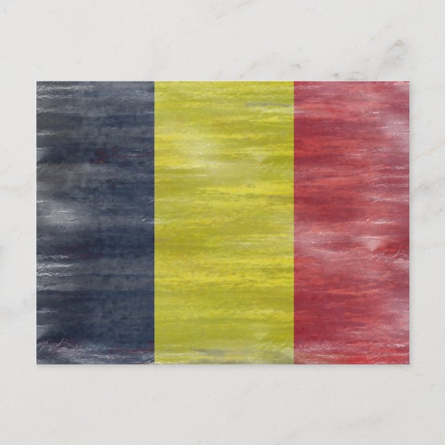 Postal Bandera angustiada de Bélgica (Anverso)