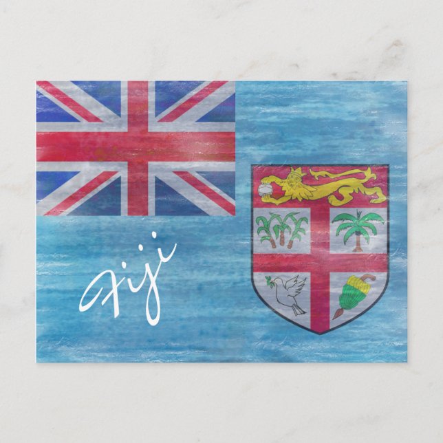 Postal Bandera angustiada de Fiyi (Anverso)