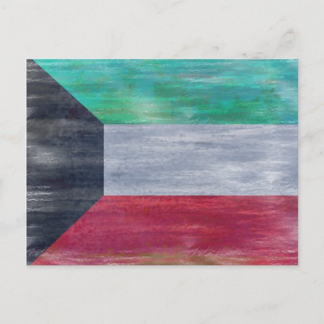 Postal Bandera angustiada de Kuwait (Anverso)