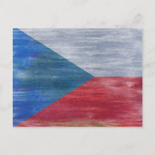 Postal Bandera angustiada de la República Checa