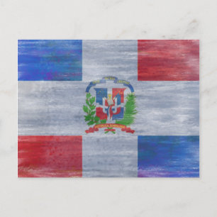 Postal Bandera angustiada de República Dominicana