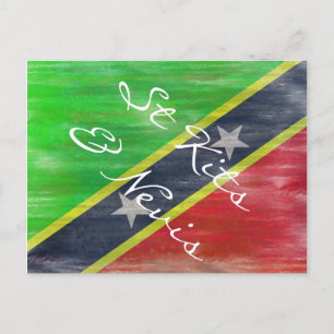 Postal Bandera angustiada de Saint Kitts y Nevis