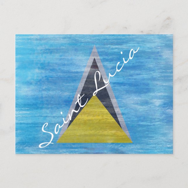 Postal Bandera angustiada de Santa Lucía (Anverso)