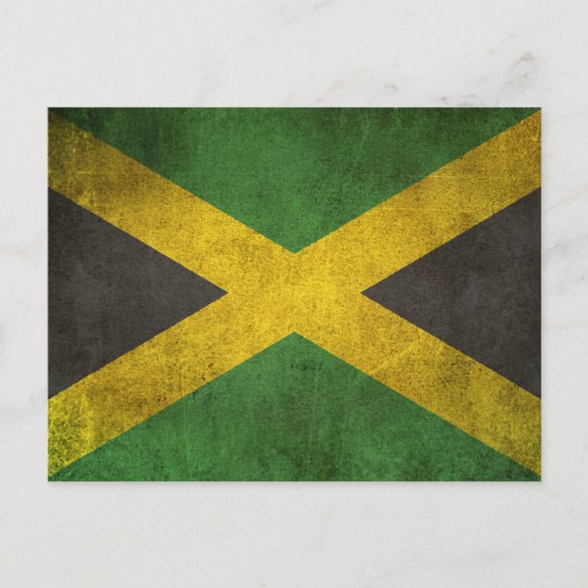 Postal Bandera apenada vintage de Jamaica (Anverso)