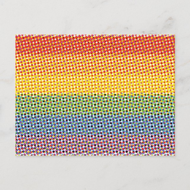 Postal Bandera arco iris de arte pop (Anverso)