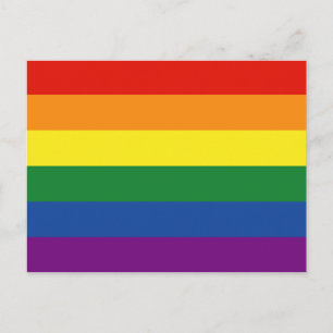 Postal Bandera arco iris del orgullo gay