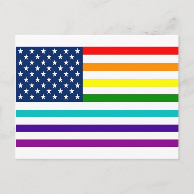 Postal Bandera Arcoiris Americana (Anverso)