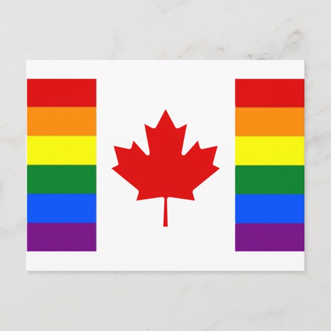 Postal Bandera arcoiris de Canadá (Anverso)