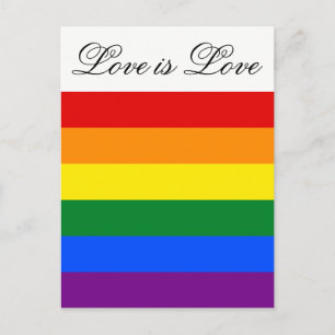 Postal Bandera arcoiris de la igualdad de amor Orgullo Ga