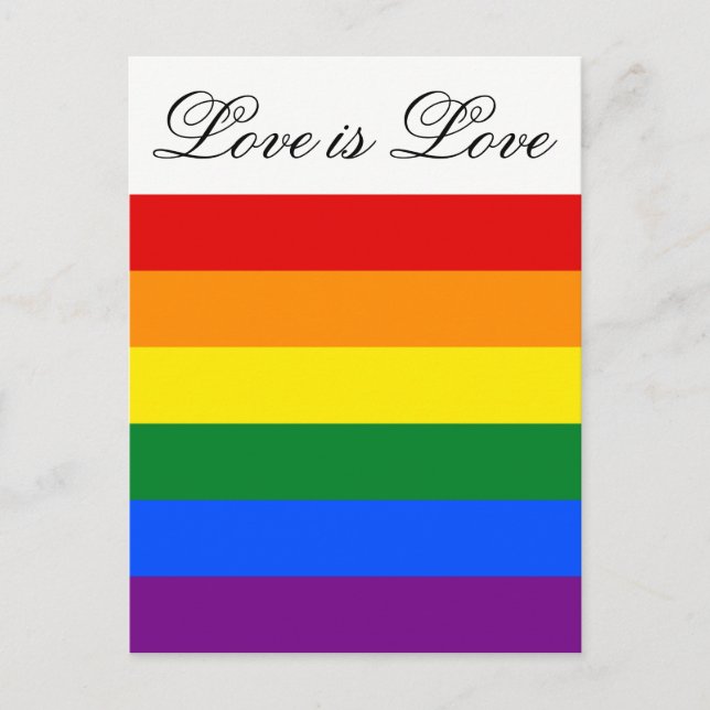 Postal Bandera arcoiris de la igualdad de amor Orgullo Ga (Anverso)