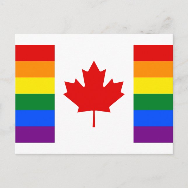 Postal Bandera arcoiris del orgullo del Canadá (Anverso)