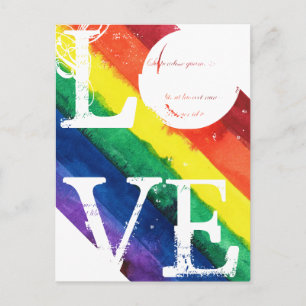 Postal Bandera arcoiris del orgullo gay