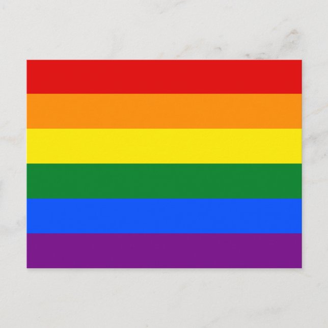 Postal Bandera arcoiris del orgullo gay LGBT (Anverso)