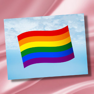 Postal Bandera arcoiris Orgullo gay LGBT el amor LGBTQ es