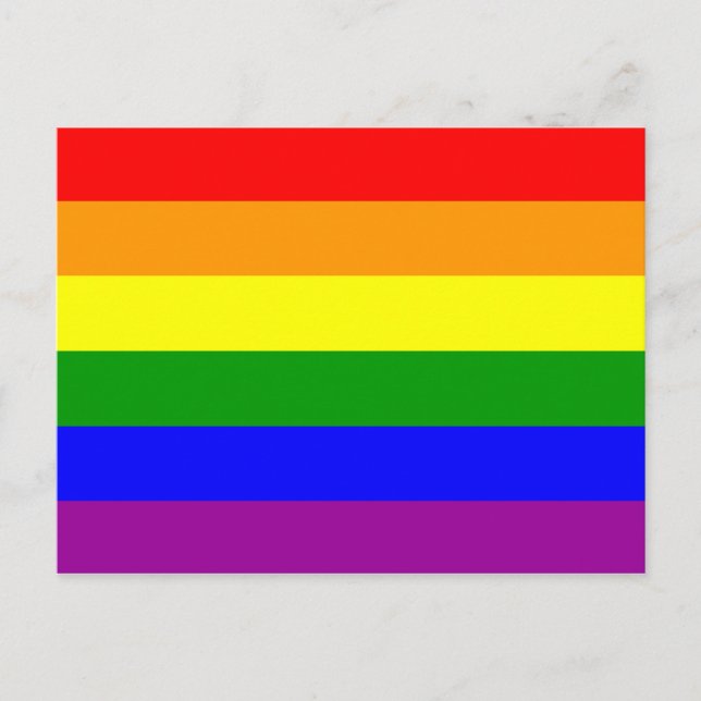 Postal Bandera arcoiris Orgullo lésbico gay (Anverso)