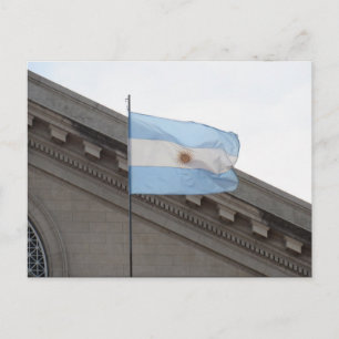 Postal bandera argentina ondeando