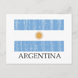 Postal Bandera argentina vintage