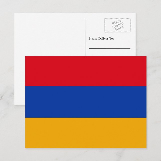 Postal Bandera armenia, bandera de Armenia (Anverso / Reverso)