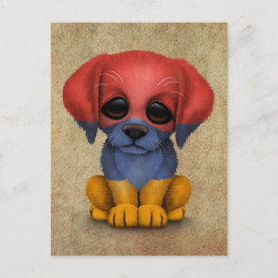 Postal Bandera armenia patriótica suave perro picante, to