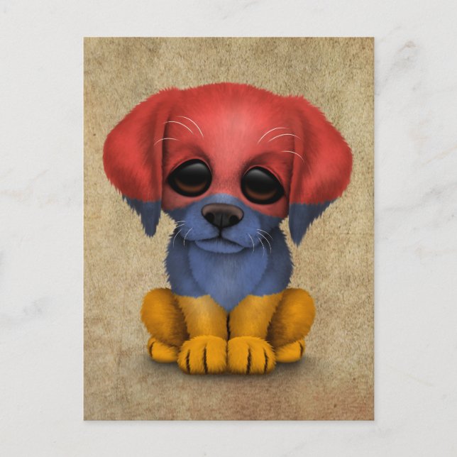 Postal Bandera armenia patriótica suave perro picante, to (Anverso)