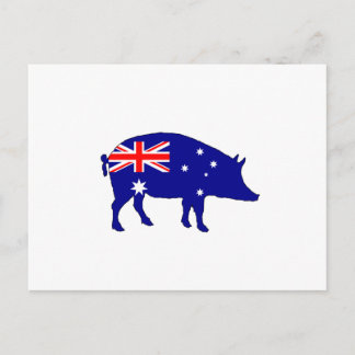 Postal Bandera australiana - Cerdo