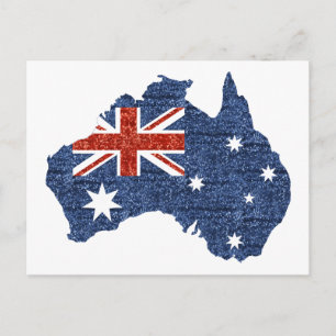 Postal bandera australiana con lentejuelas