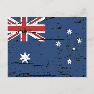 Postal Bandera australiana vintage