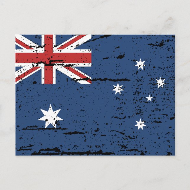 Postal Bandera australiana vintage (Anverso)