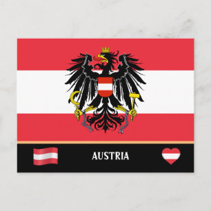 Postal Bandera austríaca y país Austria viajes / Austria 
