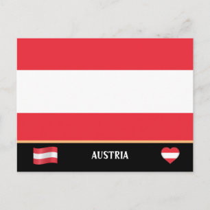 Postal Bandera austríaca y viajes por Austria