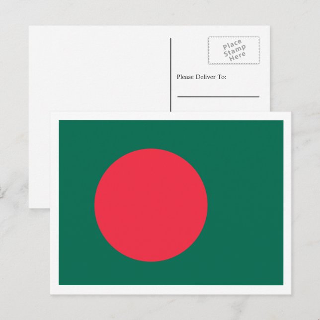 Postal Bandera Bangladesí, Bandera de Bangladesh (Anverso / Reverso)