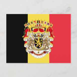 Postal Bandera belga y COA