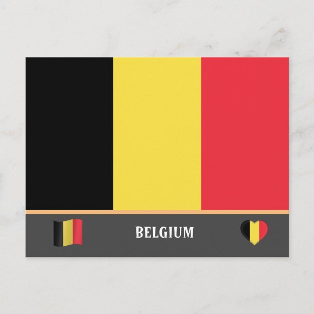 Postal Bandera belga y viajes por Bélgica / país belga (Anverso)