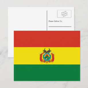 Postal Bandera boliviana, bandera de Bolivia