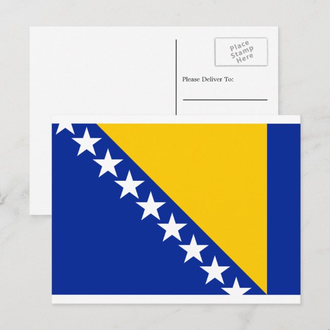 Postal Bandera bosnia, Bandera de Bosnia y Herzegovina (Anverso / Reverso)