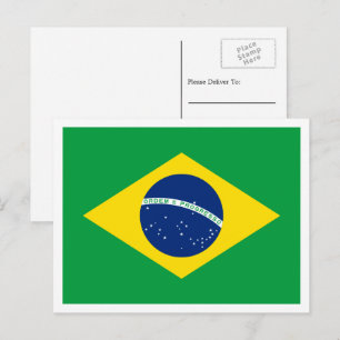 Postal Bandera brasileña, bandera de Brasil