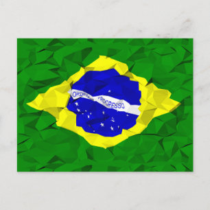 Postal bandera brasileña quebrada