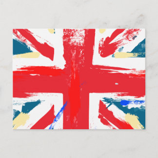 Postal Bandera británica Union Jack vintage desgastada