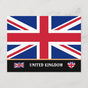 Postal Bandera británica y viajes en inglés / Reino Unido