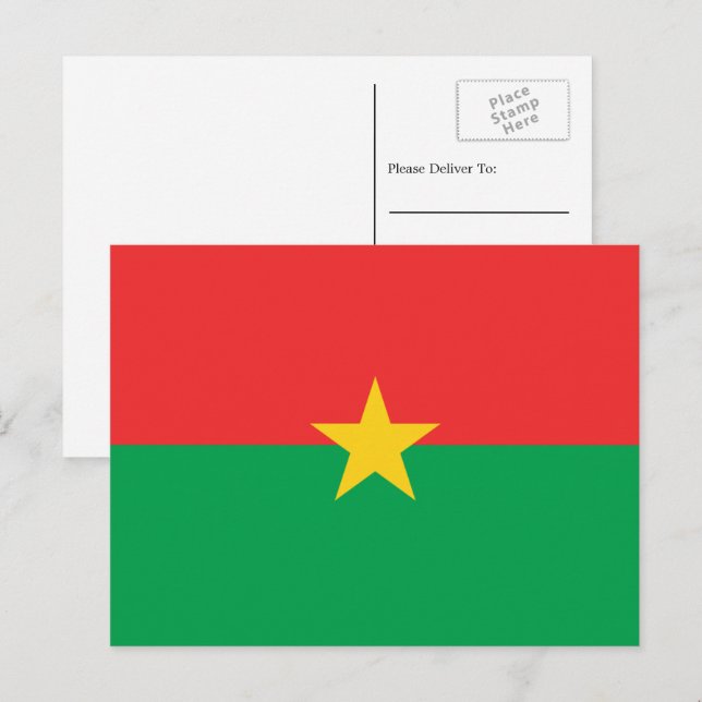 Postal Bandera burkinesa, Bandera de Burkina Faso (Anverso / Reverso)