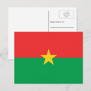 Postal Bandera burkinesa, bandera de Burkina Faso