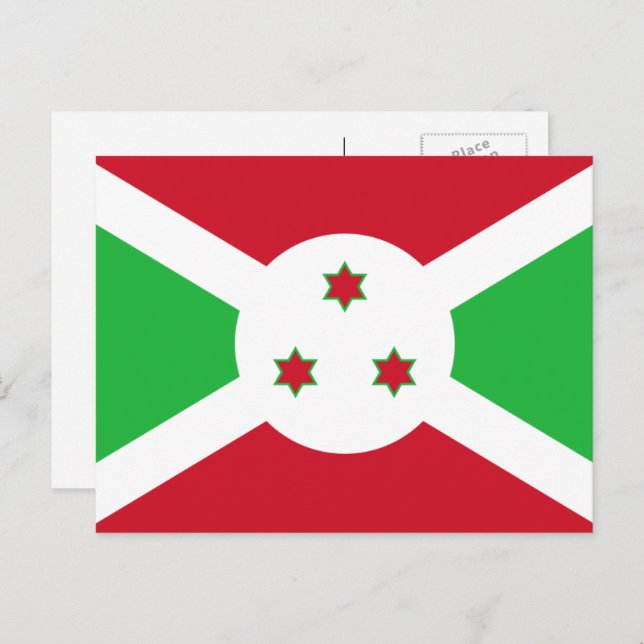 Postal Bandera burundesa, Bandera de Burundi (Anverso / Reverso)