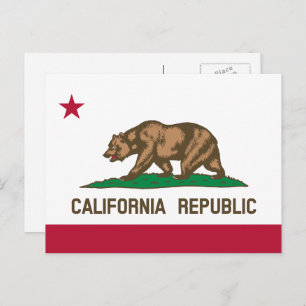Postal Bandera californiana, bandera de California
