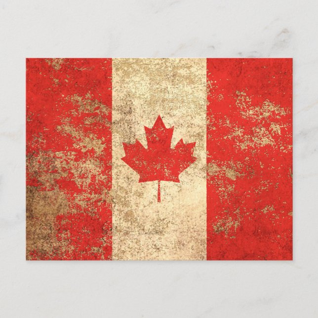 Postal Bandera canadiense de edad avanzada dura (Anverso)