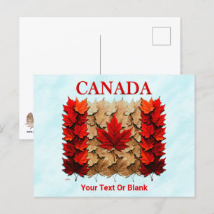 Postal Bandera canadiense de la hoja de arce de otoño