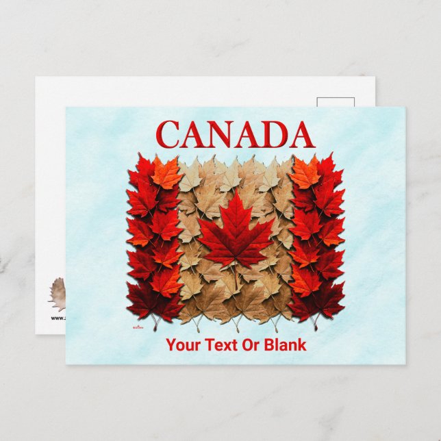 Postal Bandera canadiense de la hoja de arce de otoño (Anverso / Reverso)