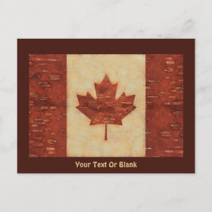 Postal Bandera Canadiense En El Interior De La Baraja De