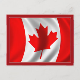 Postal Bandera canadiense ondeando