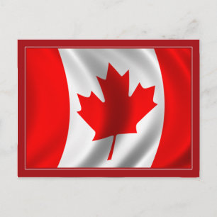 Postal Bandera canadiense ondeando